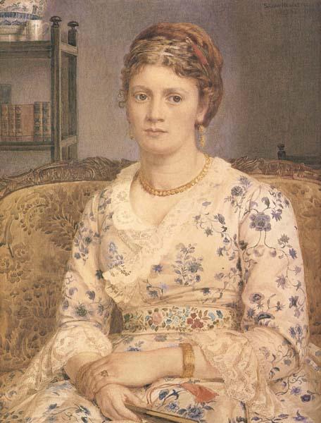 Sir Edward john Poynter,Bart.PRA,RWS Portrait of Mrs j.p.Heselitine (mk46) oil painting picture
